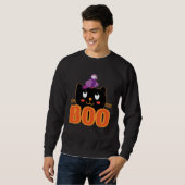 Cute Cat Bird Boo Halloween Cats Love Halloween Trui (Voorkant volledig)