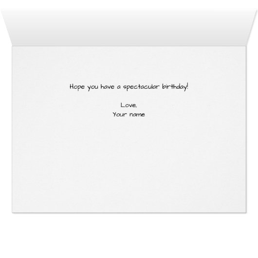 Cute Cat Birthday Card (Binenzijde Horizontaal (Onderkant))