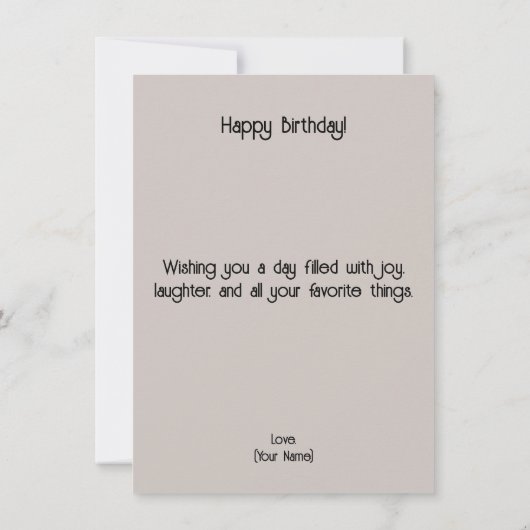 Cute Cat Birthday Card (Achterkant)
