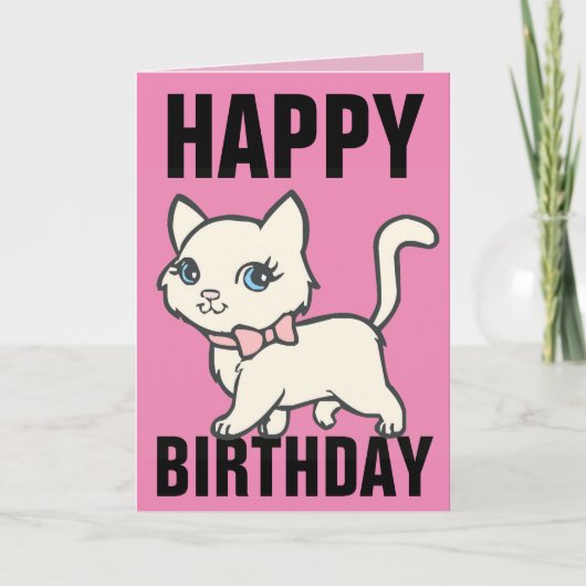 CUTE CAT BIRTHDAY-KAART KAART (Voorkant)