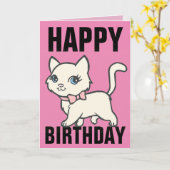 CUTE CAT BIRTHDAY-KAART KAART (Gele Bloem)
