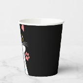 Cute Cat Birthday Party Cups. bewerkbare tekst. Papieren Bekers (Links)