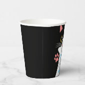 Cute Cat Birthday Party Cups. bewerkbare tekst. Papieren Bekers (Rechts)