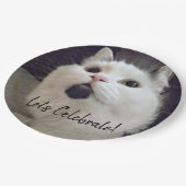 Cute Cat Birthday Party Custom Pet Foto Papieren Bordje (Gekanteld)