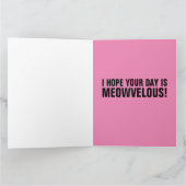 CUTE CAT BIRTHDAY roze KAART (Binnen)