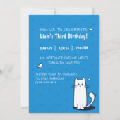 Cute Cat Birthday Uitnodiging (Achterkant)
