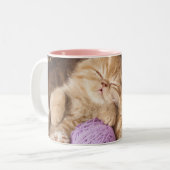 Cute Cat Black 11 oz Two-Tone Mok (Voorkant links)
