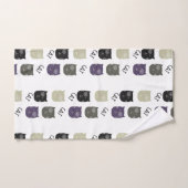 Cute Cat Black Paars Grey Black Bad Handdoek (Handdoek)