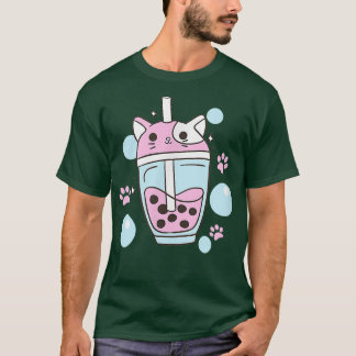 Cute Cat Boba Tea Bubble Tea T-shirt