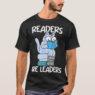 Cute Cat Book Reading Readers zijn leiders Librari T-shirt