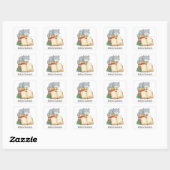 Cute Cat Book Stack Custom Name Bookplate Vierkante Sticker (Vel)