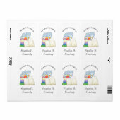 Cute Cat bovenop een boekenstapel - Bladplaat Etiket (Full Sheet)