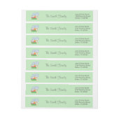 Cute Cat bovenop een boekenstapel op groen (Vel)