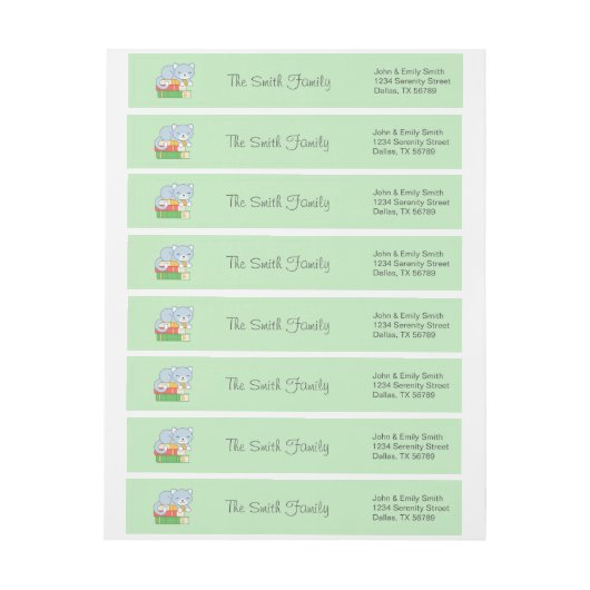 Cute Cat bovenop een boekenstapel op groen (Vel)