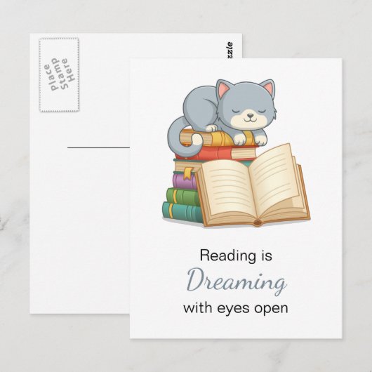 Cute Cat bovenop een citaat van de Lezing van de S Briefkaart (Voorkant / Achterkant)