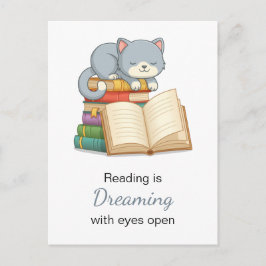 Cute Cat bovenop een citaat van de Lezing van de S Briefkaart