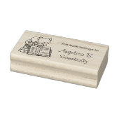 Cute Cat bovenop Stack of Books - Bladplaat Rubberstempel (Stempel)