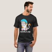 Cute Cat Bowl Noodles Head Noodle Life Kitten Kitt T-shirt (Voorkant volledig)