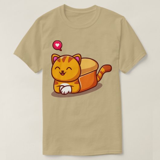 Cute Cat Bread Cartoon T-shirt (Design voorkant)