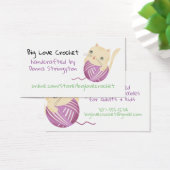 Cute cat breitting crochet homespun visitekaartje (Bureau)