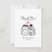 Cute Cat Bride en Groom Bedankkaart (Voorkant)
