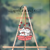 Cute Cat Bride en Groom Wedding Acryl Bord (Neutraal)