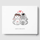 Cute Cat Bride en Groom Wedding Gastenboek (Achterkant)