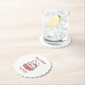 Cute Cat Bride en Groom Wedding Kartonnen Onderzetters (Insitu)