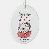 Cute Cat Bride en Groom Wedding Keramisch Ornament (Rechts)