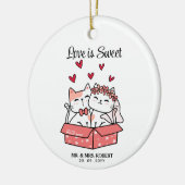 Cute Cat Bride en Groom Wedding Keramisch Ornament (Links)