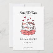 Cute Cat Bride en Groom Wedding Save The Date (Voorkant)