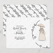 Cute Cat bride with elegant Hearts bridal shower Kaart (Voorkant / Achterkant)