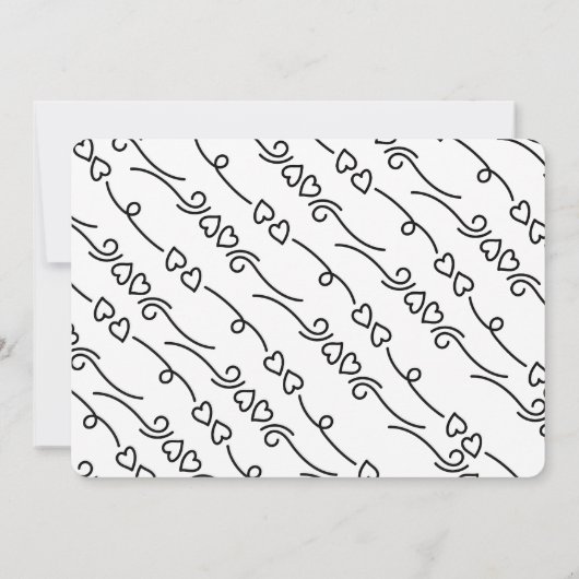 Cute Cat bride with elegant Hearts bridal shower Kaart (Achterkant)