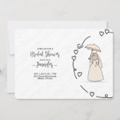 Cute Cat bride with elegant Hearts bridal shower Kaart (Voorkant)