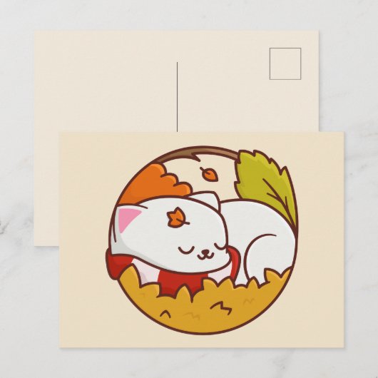 Cute Cat Briefkaart (Voorkant / Achterkant)