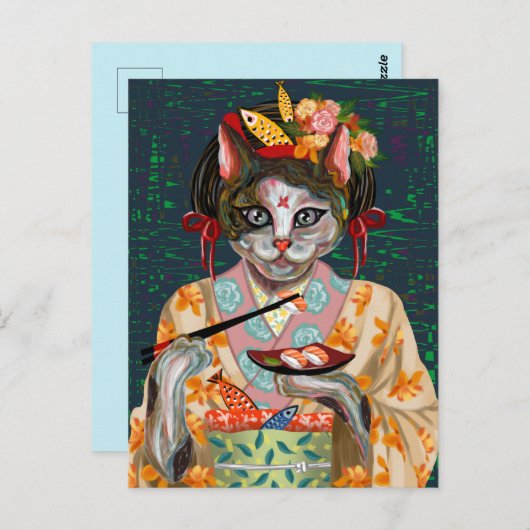 Cute Cat Briefkaart (Voorkant / Achterkant)