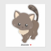 Cute Cat, bruine kat, kleine kat, Kat, Kitten Sticker (Vel)