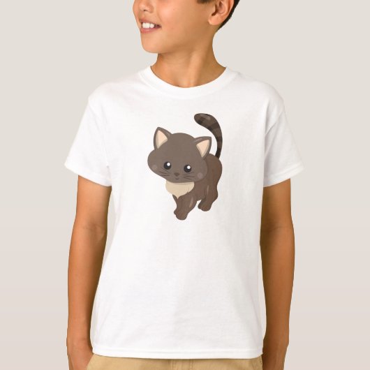 Cute Cat, bruine kat, kleine kat, Kat, Kitten T-shirt (Voorkant)