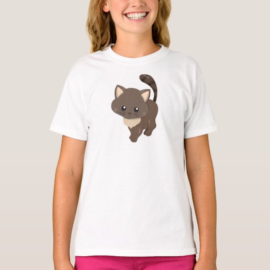 Cute Cat, bruine kat, kleine kat, Kat, Kitten T-shirt (Voorkant)