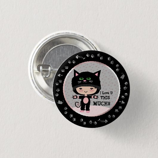 Cute Cat Button (Voorkant /achterkant)