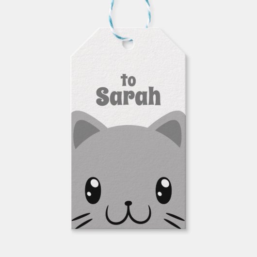 Cute Cat Cadeaulabel (Voorkant)