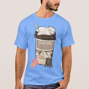 Cute Cat Cafe, Kawaii Cat Coffee, Anime Neko Kat T-shirt
