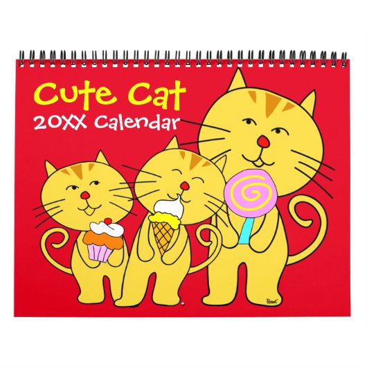 Cute Cat Calendar Kalender (Hoes)