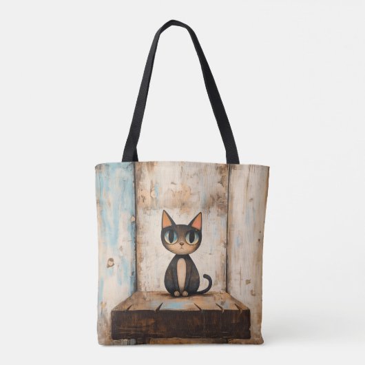 Cute Cat Canvas tas (Achterkant)