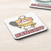 Cute Cat Cartoon Chef Pink Funny Kinder Partij Bier Onderzetter (Linkerzijde)