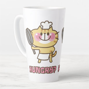 Cute Cat Cartoon Chef Pink Funny Kinder Partij Latte Mok