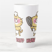 Cute Cat Cartoon Chef Pink Funny Kinder Partij Latte Mok (Voorkant)