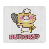 Cute Cat Cartoon Chef Pink Funny Kinder Partij Snijplank (Voorkant)