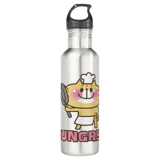 Cute Cat Cartoon Chef Pink Funny Kinder Partij Waterfles (Voorkant)