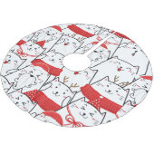 Cute Cat Cartoon Pattern Kerstboom Rok (Gekanteld)